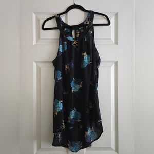 Floral Black Sleeveless Dress